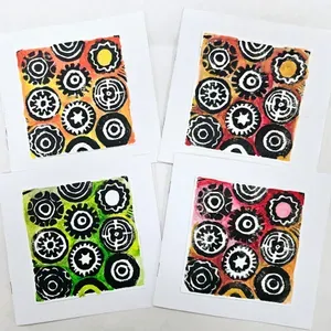 Abstract Blank Note Card Set (Assorted Colors)
