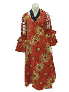 African Wraparound Dress FI ST71 G/S