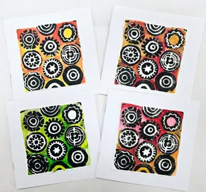 Abstract Blank Note Card Set (Assorted Colors)