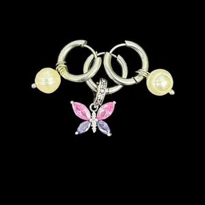 Butterfly With Freshwater Pearls Hair Charm Set