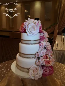 Flower-Waterfall- Wedding Cake