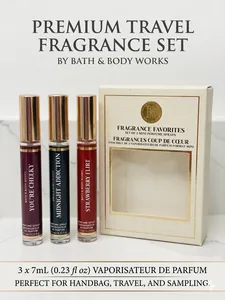 Travel Size Perfume Set of 3 – Midnight Addiction, Strawberry Flirt, You’re So Cheeky (Authentic Bath & Body Works Product)
