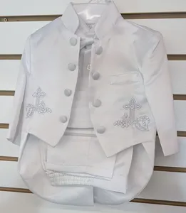 Boy's White Christening Baptism Suit